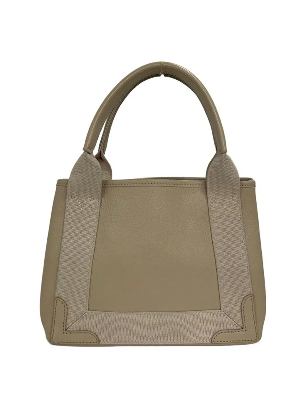 Balenciaga Tote Navy Cabas XS Beige Leather